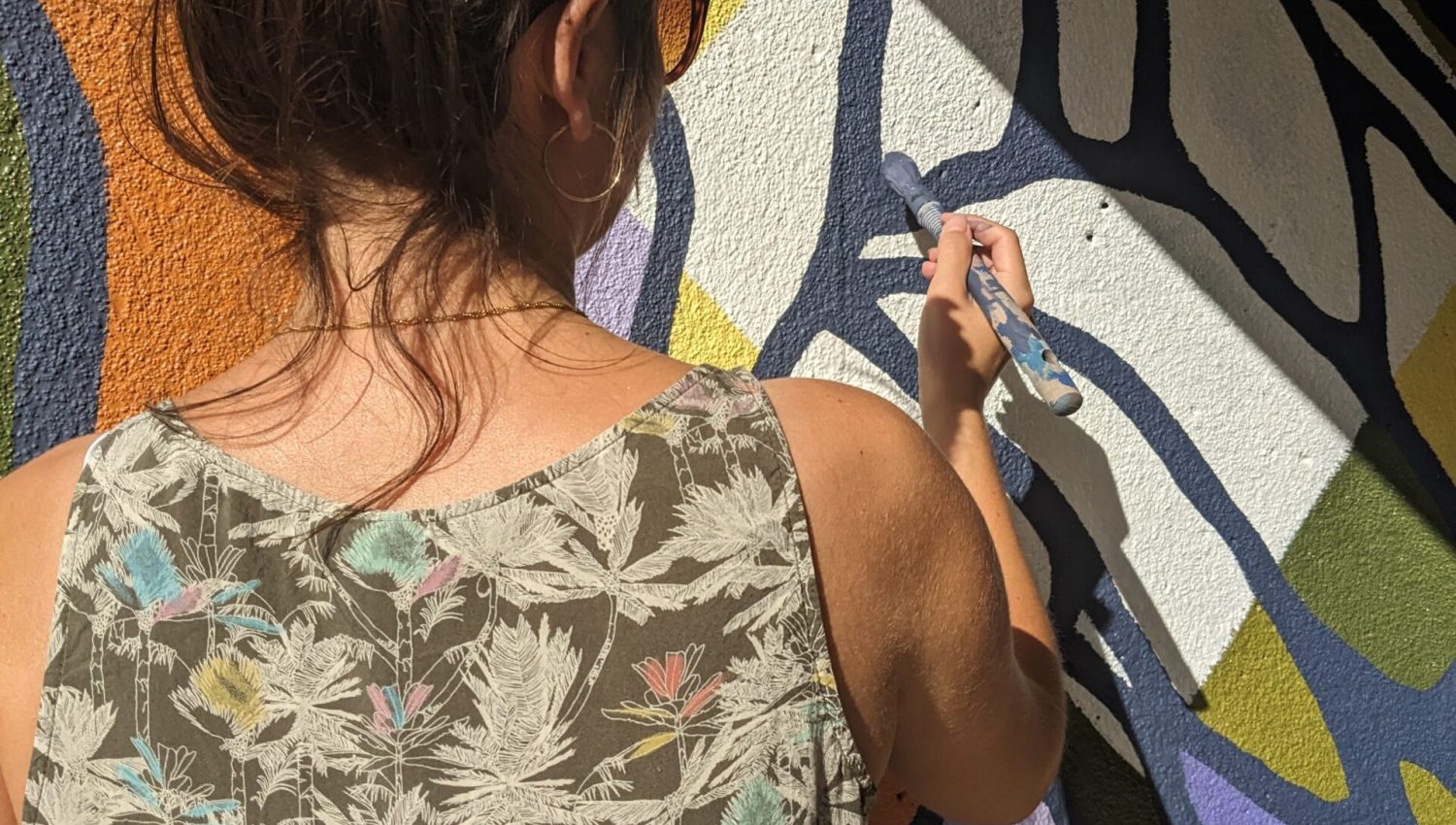 Réalisation de la fresque de Vanessa Piras